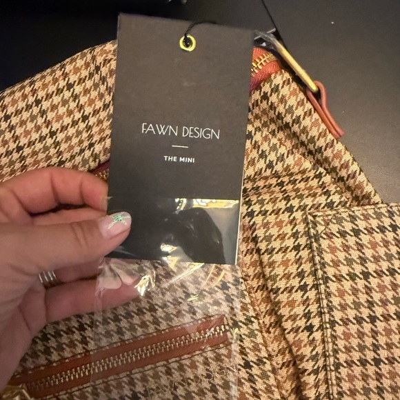Fawn Design Houndstooth Backpack with Brown Accents | sold out style - Picture 4 of 4